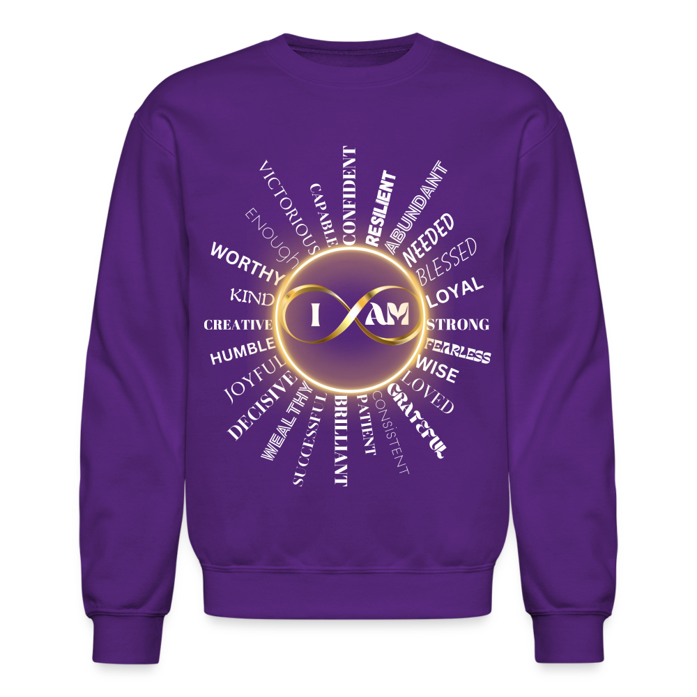 I AM Unisex Crewneck Sweatshirt - purple